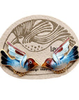 Vintage Laurel Burch Bird Blue and Maroon Gold-Vermeil Studs