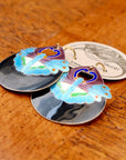 Vintage Laurel Burch Black Moth Gold-Vermeil Earrings