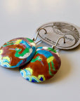 Vintage Laurel Burch Brown Stork Silver Earrings