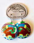 Vintage Laurel Burch Brown Stork Silver Earrings