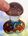 Vintage Laurel Burch Brown Stork Silver Earrings