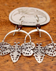 Vintage Laurel Burch Butterfly Silver-Plate Earrings