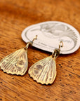 Vintage Laurel Burch Butterfly Wing Gold-Plate Earrings