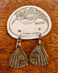 Vintage Laurel Burch Butterfly Wing Gold-Plate Earrings