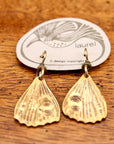 Vintage Laurel Burch Butterfly Wing Gold-Plate Earrings