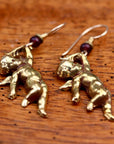 Vintage Laurel Burch Cherub Gold-Plate Earrings