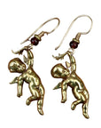 Vintage Laurel Burch Cherub Gold-Plate Earrings