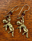 Vintage Laurel Burch Cherub Gold-Plate Earrings
