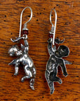 Vintage Laurel Burch Cherub Silver-Plate Earrings