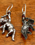 Vintage Laurel Burch Cherub Silver-Plate Earrings