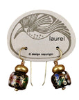 Vintage Laurel Burch Chinese Bead Gold-Vermeil Earrings