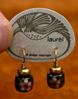 Vintage Laurel Burch Chinese Bead Gold-Vermeil Earrings