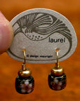 Vintage Laurel Burch Chinese Bead Gold-Vermeil Earrings