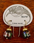 Vintage Laurel Burch Chinese Bead Gold-Vermeil Earrings