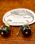 Vintage Laurel Burch Chinese Bead Gold-Vermeil Earrings