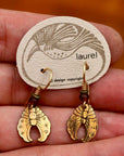 Vintage Laurel Burch Chrysalis Gold-Plate Earrings