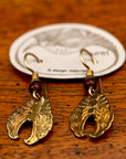 Vintage Laurel Burch Chrysalis Gold-Plate Earrings