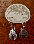 Vintage Laurel Burch Chrysalis Silver-Plate Earrings