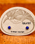 Vintage Laurel Burch Cobalt Enamel Gold-Vermeil Studs
