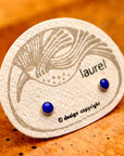 Vintage Laurel Burch Cobalt Enamel Gold-Vermeil Studs