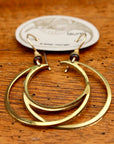 Vintage Laurel Burch Crescent Moon Gold-Plate Earrings