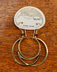 Vintage Laurel Burch Crescent Moon Gold-Plate Earrings