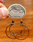 Vintage Laurel Burch Crescent Moon Silver-Plate Earrings