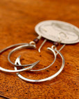 Vintage Laurel Burch Crescent Moon Silver-Plate Earrings