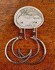 Vintage Laurel Burch Crescent Moon Silver-Plate Earrings
