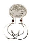 Vintage Laurel Burch Crescent Moon Silver-Plate Earrings