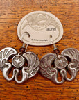 Vintage Laurel Burch Double-Headed Serpent Silver-Plate Earrings