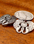 Vintage Laurel Burch Double-Headed Serpent Silver-Plate Earrings