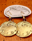 Vintage Laurel Burch Dragon Gold-Plate Earrings