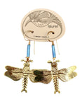 Vintage Laurel Burch Dragonfly Gold-Plate Earrings