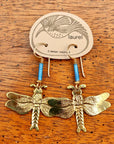 Vintage Laurel Burch Dragonfly Gold-Plate Earrings