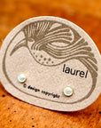 Vintage Laurel Burch Eggshell Enamel Gold-Vermeil Studs