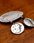 Vintage Laurel Burch Extra Small Moonface Silver-Plate Earrings
