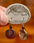Vintage Laurel Burch Extra Small Moonface Silver-Plate Earrings
