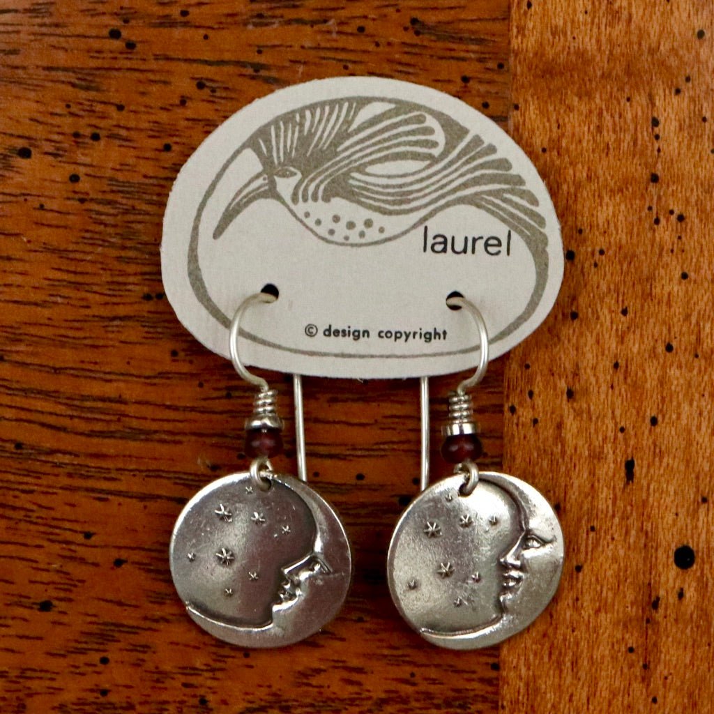 Antiqued Sterling Silver Plated Moon Earrings Antiqued Sterling Silver Plated Moon Earrings