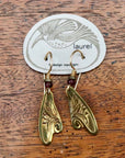 Vintage Laurel Burch Fairy Wing Gold-Plate Earrings