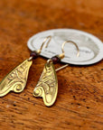 Vintage Laurel Burch Fairy Wing Gold-Plate Earrings