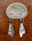 Vintage Laurel Burch Fairy Wing Silver-Plate Earrings