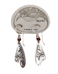 Vintage Laurel Burch Fairy Wing Silver-Plate Earrings