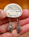 Vintage Laurel Burch Fairy Wing Silver-Plate Earrings