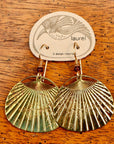 Vintage Laurel Burch Fan Gold-Plate Earrings
