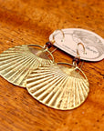 Vintage Laurel Burch Fan Gold-Plate Earrings