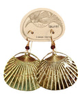 Vintage Laurel Burch Fan Gold-Plate Earrings