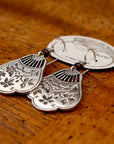 Vintage Laurel Burch Fan Silver-Plate Dangles