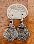 Vintage Laurel Burch Fan Silver-Plate Dangles
