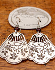 Vintage Laurel Burch Fan Silver-Plate Dangles